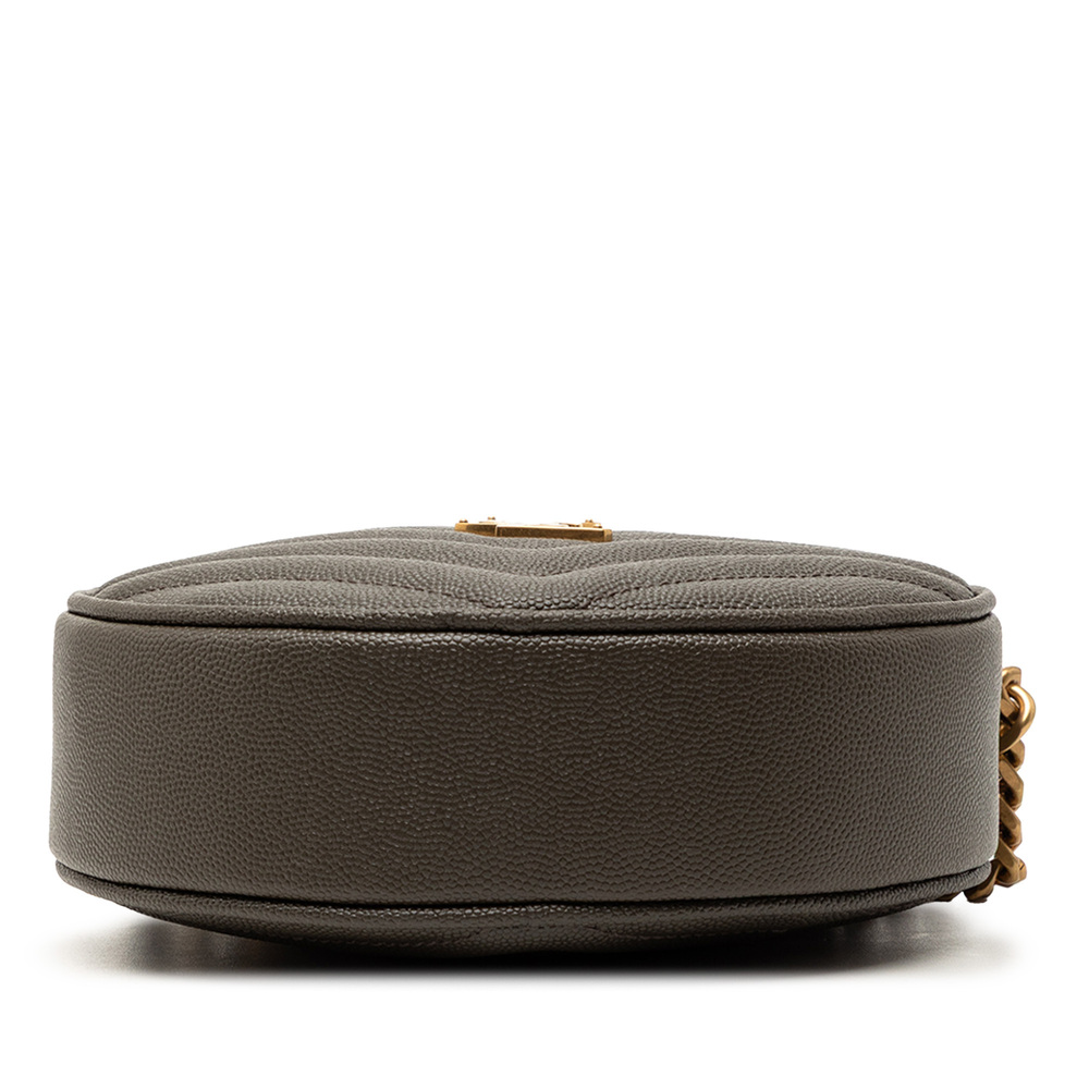 Pre-Loved Saint Laurent Grain De Poudre Chevron Round Vinyle Camera Bag - Picture 3 of 7
